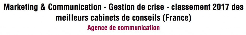 OmniGiBuS classée Meilleure agence en communication de crise